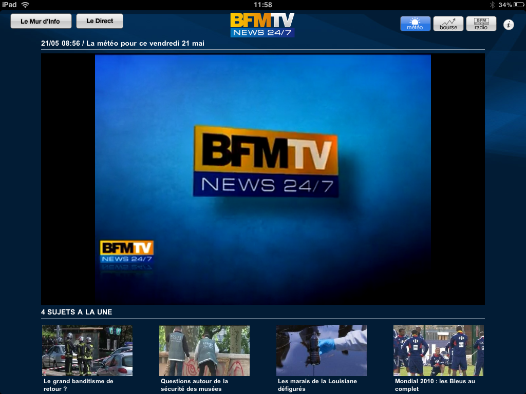 Application BFM TV pour iPad en images (video) - iPad et iPad 2 en ...